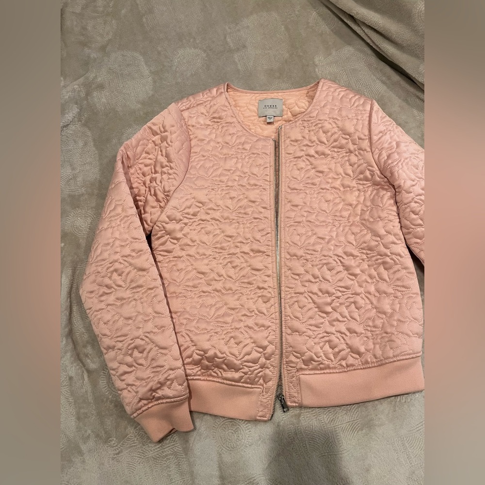 Light Pink Guess Jacket with sewed pattern